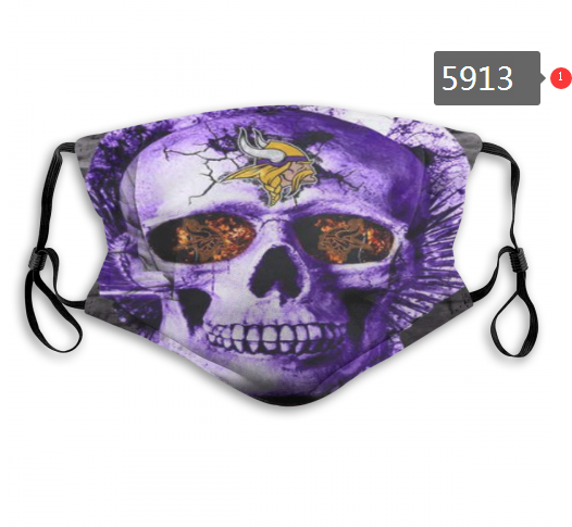 2020 NFL Minnesota Vikings #8 Dust mask with filter->nfl dust mask->Sports Accessory